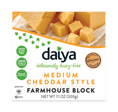DAIYA: Dairy-Free Medium Cheddar Style Block, 7.1 oz