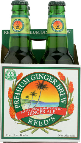 REED'S INC: Premium Ginger Brew Pack of 4 (12 oz each), 48 oz