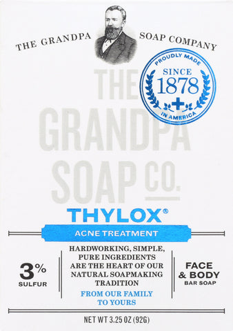 GRANDPA'S: Bar Soap Thylox Acne Treatment with Sulfur, 3.25 oz