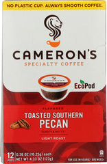 CAMERONS COFFEE: Toasted Pecan Coffee Pods Single Serve, 12 ea