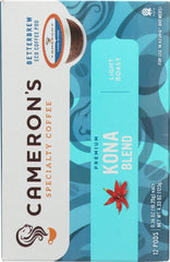 CAMERONS COFFEE: Kona Blend Coffee 12 Ct, 4.33 oz