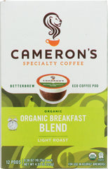 CAMERONS COFFEE: Breakfast Blend Organic Coffee 12 packets, 4.33 oz