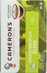 CAMERONS COFFEE: Breakfast Blend Organic Coffee 12 packets, 4.33 oz