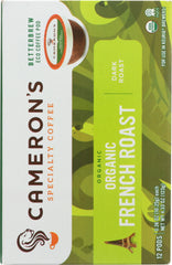 CAMERONS COFFEE: French Roast Coffee Organic 12 packets, 4.33 oz