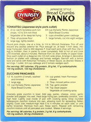 DYNASTY: Panko Japanese Style Bread Crumbs, 3.5 oz