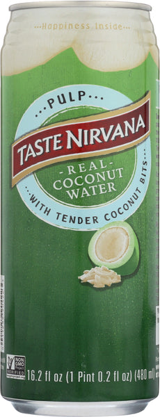 TASTE NIRVANA: Coconut Water with Pulp in Can, 16.2 oz