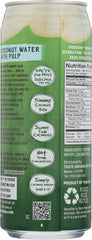 TASTE NIRVANA: Coconut Water with Pulp in Can, 16.2 oz