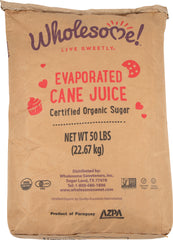 WHOLESOME SWEETENERS: Organic Cane Sugar, 50 lb