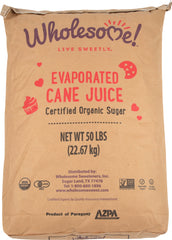 WHOLESOME SWEETENERS: Organic Cane Sugar, 50 lb