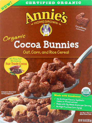 ANNIES HOMEGROWN: Organic Cocoa Bunnies Cereal, 10 oz