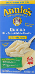 ANNIES HOMEGROWN: Quinoa Rice Pasta & White Cheddar, 6 oz