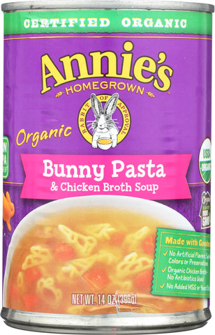 ANNIES HOMEGROWN: Soup Bunny Pasta Chicken Broth, 14 oz