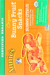 ANNIES HOMEGROWN: Organic Bunny Fruit Snacks Sunny Citrus, 4 oz