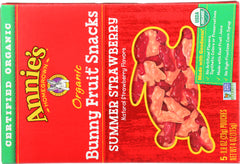 ANNIES HOMEGROWN: Organic Bunny Fruit Snacks Summer Strawberry, 4 oz