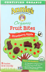 ANNIES HOMEGROWN: Organic Fruit Bites Strawberry Apple, 3.15 oz