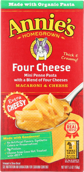 ANNIES HOMEGROWN: Macaroni & Cheese Four Cheese, 5.5 oz