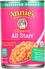 ANNIE'S HOMEGROWN: Organic All Stars Pasta in Tomato and Cheese Sauce, 15 Oz