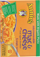 ANNIE'S HOMEGROWN: Microwavable Macaroni & Cheese with Real Aged Cheddar 5 Single Servings, 10.7 Oz