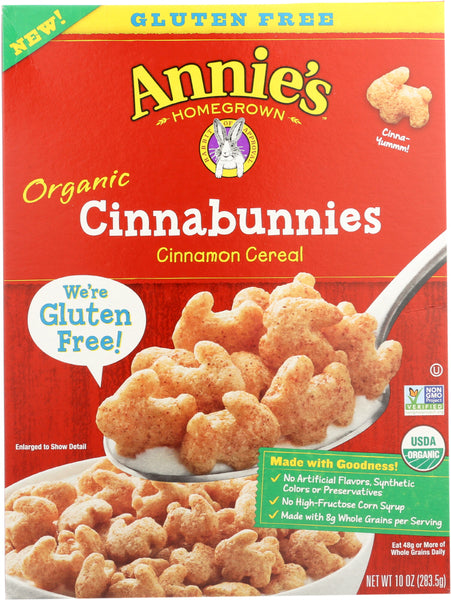 ANNIES HOMEGROWN: Cereal Cinnabunnies, 10 oz