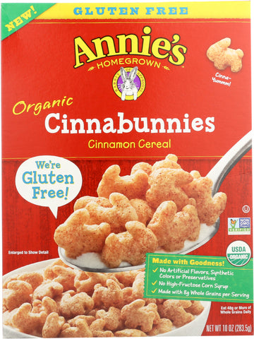 ANNIES HOMEGROWN: Cereal Cinnabunnies, 10 oz