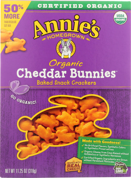 ANNIES HOMEGROWN: Cheddar Bunny Big Box Organic, 11.25 oz