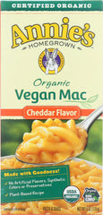 ANNIE'S HOMEGROWN: Organic Vegan Mac Cheddar Flavor, 6 oz