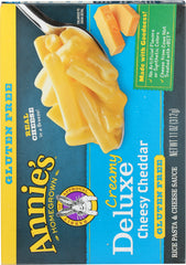 ANNIE'S HOMEGROWN: Creamy Deluxe Macaroni Dinner Rice Pasta & Extra Cheesy Cheddar Sauce Gluten Free, 11 oz