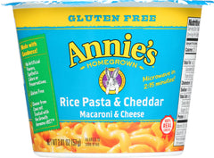 ANNIE'S HOMEGROWN: Rice Pasta & Cheddar Gluten Free Microwavable Mac & Cheese Cup, 2.01 oz