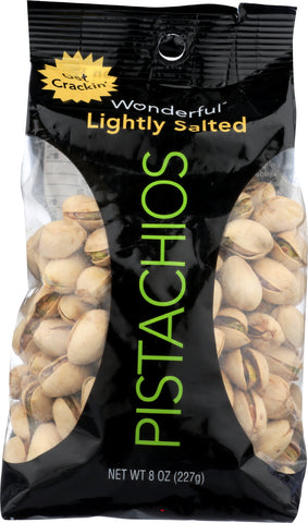 WONDERFUL PISTACHIOS: Lightly Salted Pistachios, 8 oz