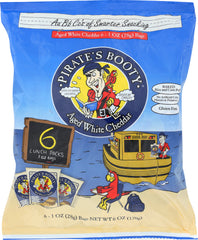 PIRATE BRANDS: Baked Rice and Corn Puffs Aged White Cheddar 6 Packs (1 oz Each), 6 oz