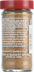MORTON & BASSETT: Ground Coriander, 1.5 oz