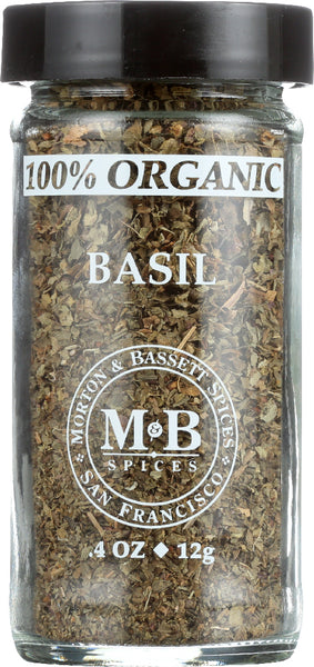 MORTON & BASSETT: 100% Organic  Basil, .8 Oz