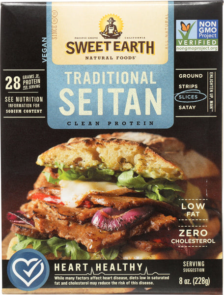 SWEET EARTH: Seitan Slices Traditional, 8 oz