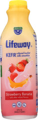 LIFEWAY: Kefir Cultured Milk Smoothie Strawberry-Banana, 32 oz