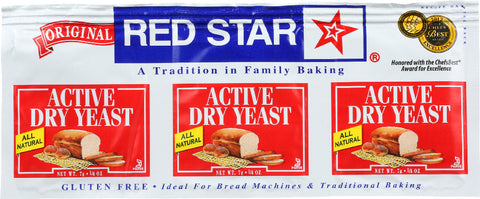 RED STAR: Active Dry Yeast Gluten Free 3 Packs, 0.75 oz