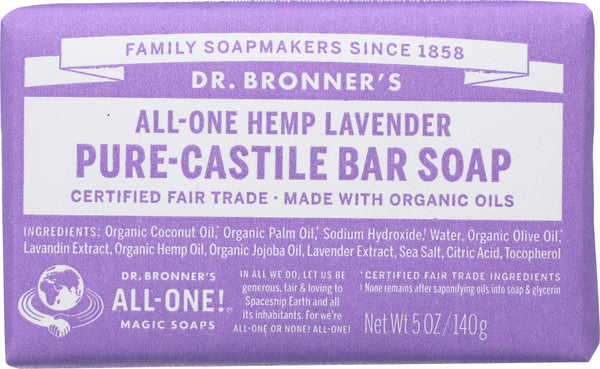 DR BRONNER: Lavender Bar Soap, 5 oz