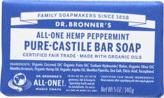 DR BRONNER'S: All-One Hemp Peppermint Pure-Castile Bar Soap, 5 oz