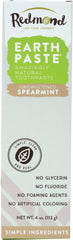 REDMOND TRADING COMPANY: Earthpaste Amazingly Natural Toothpaste Unsweetened Spearmint, 4 oz