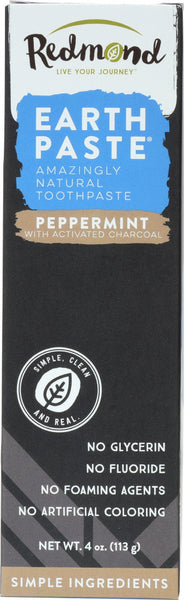 REDMOND: Toothpaste Peppermint  Charcoal, 4 oz