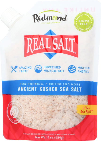 REDMOND: Nature's First Sea Salt Kosher Salt, 16 oz