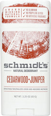 SCHMIDT'S: Natural Deodorant Stick Cedarwood + Juniper, 3.25 oz