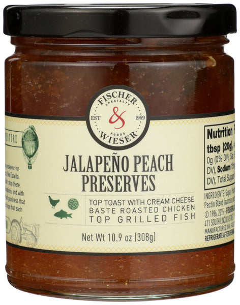 FISCHER & WIESER: Preserve Jalapeno Peach, 10.9 oz