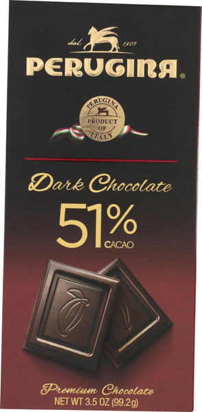PERUGINA: Dark Chocolate Bar 51% Cacao, 3.5 Oz