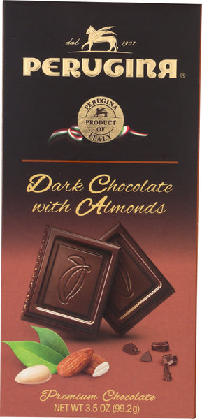 PERUGINA: Dark Chocolate with Almonds Bar, 3.5 Oz