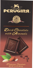 PERUGINA: Dark Chocolate with Almonds Bar, 3.5 Oz