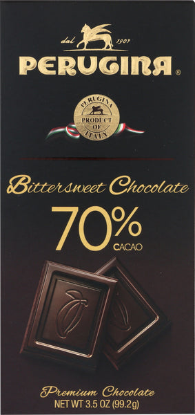 PERUGINA: Bittersweet Chocolate Bar 70% Cacao, 3.5 Oz