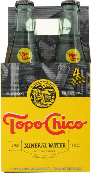 TOPO CHICO: Mineral Water 4 Count (12 Oz Each), 48 oz