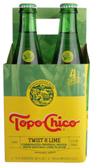 TOPO CHICO: Sparkling Water Lime Twist 4pk, 12 oz