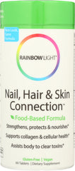 RAINBOW LIGHT: Nail Hair & Skin Connection, 60 tb