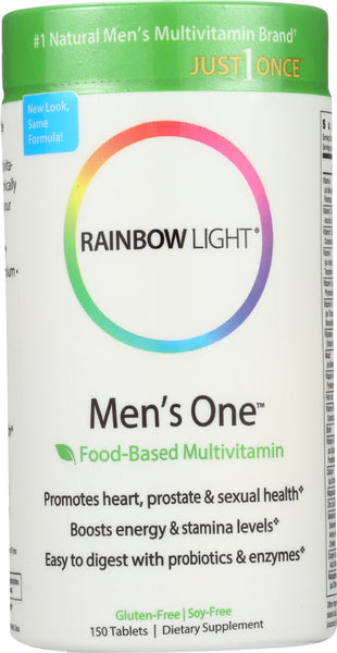 RAINBOW LIGHT: Just Once Men's One Food-Based Multivitamin, 150 Tablets